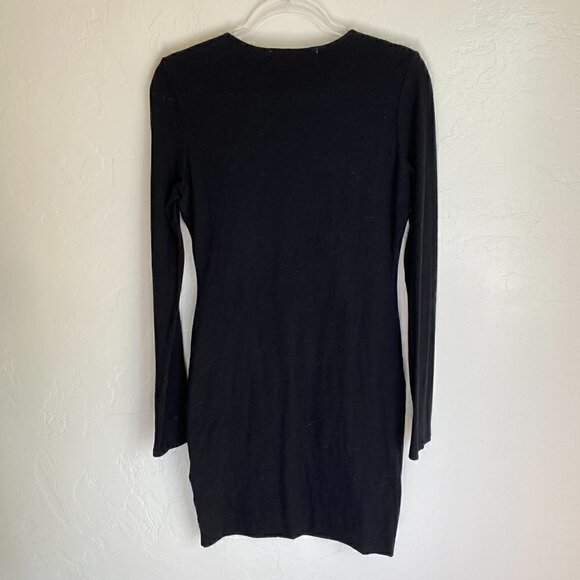 Pam & Gela Black Asymmetrical Lace-Up Detail Bodycon Mini Dress - Picture 7 of 7